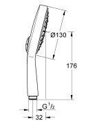 Dušo galva Grohe Power&Soul Cosmopolitan Ø13, 4 srovių