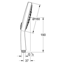 Dušo galva Grohe Power&Soul Cosmopolitan 160, 4 srovių