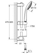 Dušo komplektas Grohe Euphoria 110 Champagne, 3 srovių