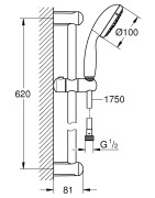Dušo komplektas Grohe New Tempesta 100, 3 srovių