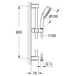 Dušo komplektas Grohe Tempesta Cosmopolitan 100
