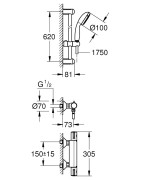 Dušo maišytuvas Grohe Grohtherm 800 su dušo komplektu