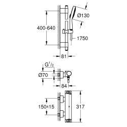Dušo maišytuvas Grohe Grohtherm 2000 su dušo komplektu