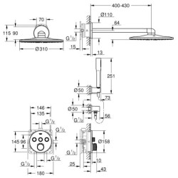 Dušo komplektas Grohe Grohtherm SmartControl Perfect