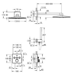 Dušo komplektas Grohe Grohtherm SmartControl Perfect