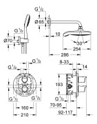 Potinkinis dušo komplektas Grohe Grohtherm 2000 su maišytuvu