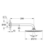 Dušo galva Grohe Cosmopolitan 210, su laikikliu