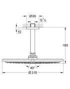 Dušo galva Grohe Rainshower 310, su laikikliu