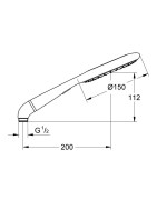 Dušo galva Grohe Rainshower Icon 150, Chromas/Marmuras