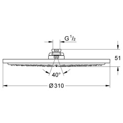 Potinkinė dušo galva Grohe Rainshower Cosmopolitan 310