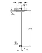 Dušo alkūnė Grohe Rainshower, galvai iš lubų, 292mm