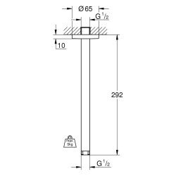 Dušo alkūnė Grohe Rainshower, galvai iš lubų, 292mm