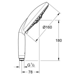 Dušo galva Grohe Rainshower 160, 4 srovių