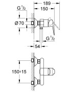 Dušo maišytuvas Grohe Bau Edge