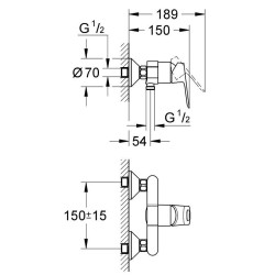 Dušo maišytuvas Grohe BauLoop