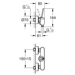 Dušo maišytuvas Grohe Eurodisc Joystick, Baltas