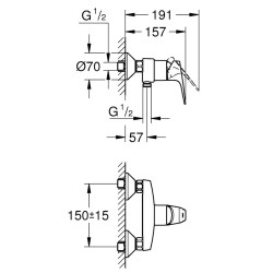 Dušo maišytuvas Grohe BauFlow