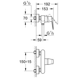 Dušo maišytuvas Grohe Eurosmart Cosmopolitan