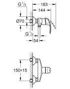 Dušo maišytuvas Grohe Eurosmart New