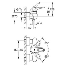 Dušo maišytuvas Grohe Eurostyle