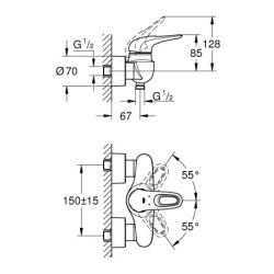 Dušo maišytuvas Grohe Eurostyle, Baltas