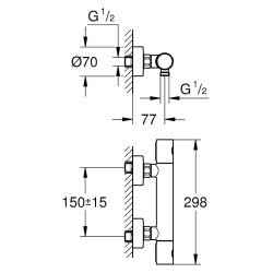 Dušo maišytuvas Grohe Grohtherm 1000 Cosmopolitan M