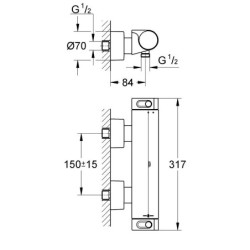 Termostatinis dušo maišytuvas Grohe Grohtherm 2000