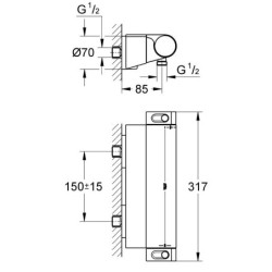 Dušo maišytuvas Grohe Grohtherm 2000 su lentynėle