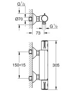Termostatinis dušo maišytuvas Grohe Grohtherm 800 Cosmo