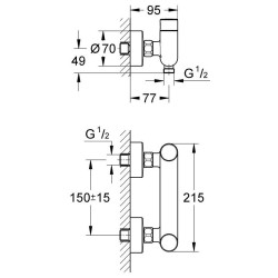 Dušo maišytuvas Grohe Eurosmart Cosmopolitan T