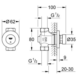 Automatinis ventilis Grohe Euroeco Cosmopolitan T