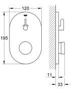 Dušo maišytuvo dekoratyvinė dalis Grohe Eurosmart Cosmopolitan T