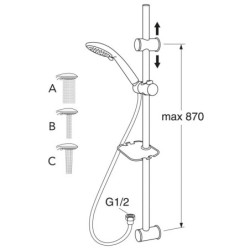 Dušo komplektas Gustavsberg, su stovu