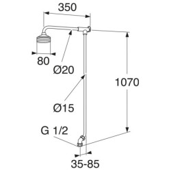 Dušo komplektas Gustavsberg, stacionarus, "Lietaus efektas"