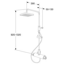 Dušo komplektas Gustavsberg, su termostatiniu maišytuvu