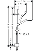 Dušo komplektas Hansgrohe Croma E Vario 110/Unica C 65