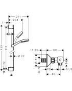 Dušo komplektas Hansgrohe Crometta 100, su maišytuvu