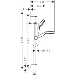 Dušo komplektas Hansgrohe Crometta 0.9m