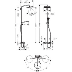 Dušo komplektas Hansgrohe Croma S Showerpipe 280