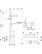Dušo komplektas Hansgrohe Raindance S 150, su maišytuvu