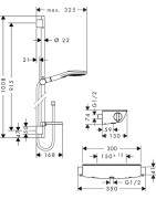 Dušo komplektas Hansgrohe Raindance E 120, su maišytuvu