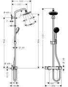 Dušo komplektas Hansgrohe Croma 160, su termostatiniu maišytuvu