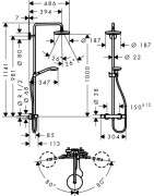 Dušo komplektas Hansgrohe Croma S Showerpipe 180