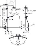 Dušo komplektas Hansgrohe Croma E Showerpipe 180