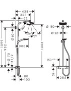 Dušo komplektas Hansgrohe Crometta Showerpipe 160