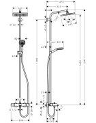 Dušo komplektas Hansgrohe Crometta E Showerpipe 240
