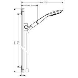 Dušo komplektas Hansgrohe PuraVida Unica 90, chromuotas