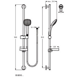 Dušo komplektas Ideal Standard IdealRain Cube M1, su stovu
