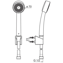 Rankinis dušo komplektas Oras Apollo