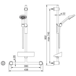 Dušo komplektas Oras Optima